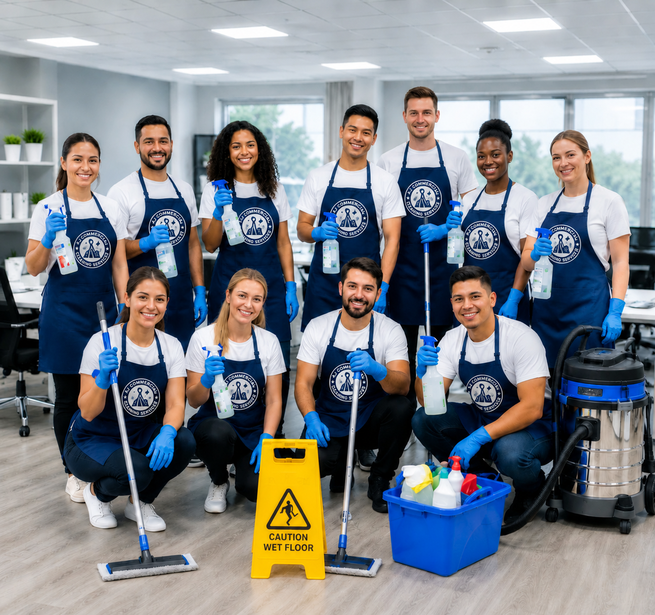 The AJ Commercial Cleaning team